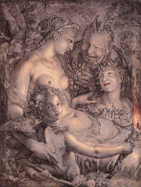 Hendrick Goltzius Sine Cerere et Libero friget Venus oil painting image
